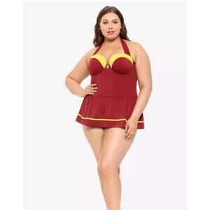 Hot Topic Her Universe 2 Harry Potter Gryffindor Swimsuit Halter Cosplay